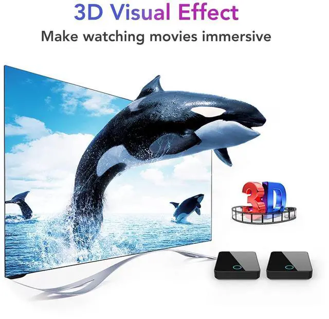 Alt view image 3 of 5 - HDMI Transmitter and Receiver bin-810 4K 1080P 3D HDMI Extender, 150Mbps High Speed Transmission, for Home Theater Conferences Games Speeches(810) Remote Control Extenders