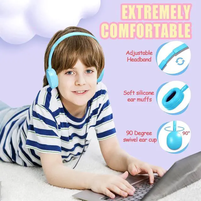 Alt view image 3 of 5 - Ladont 30 Pack Kids Headphones Bulk for Classroom School Library,Durable Wholesale Wired Headphones for Kids Student Boys Girls Adults,HD Sound 3.5mm Jack (10 Color)