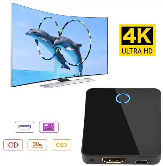Alt view image 5 of 5 - HDMI Transmitter and Receiver bin-810 4K 1080P 3D HDMI Extender, 150Mbps High Speed Transmission, for Home Theater Conferences Games Speeches(810) Remote Control Extenders