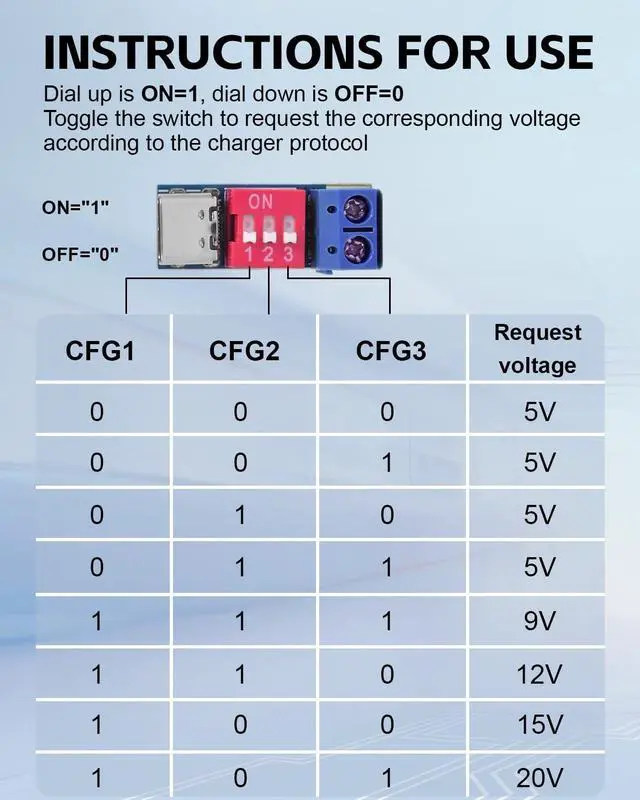 Alt view image 5 of 5 - Seloky USB-C PD Trigger Board Module PD/QC Decoy Board Fast Charge USB Type-C to 5-20V High Speed Charger Power Delivery Boost Module (20PCS)