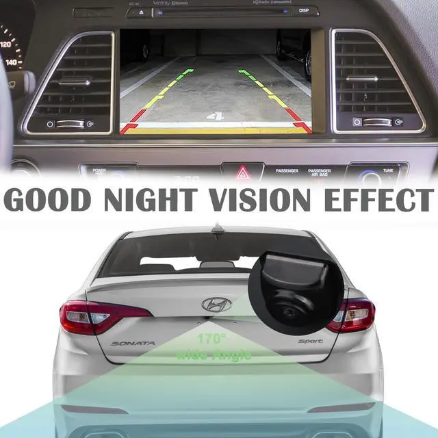 Alt view image 2 of 4 - omoZone Backup Camera Trunk Lid Lock Handle Tailgate Handle Rear View Camera Compatible with 2015-2017 Hyundai Sonata Replaces 95760-E6201