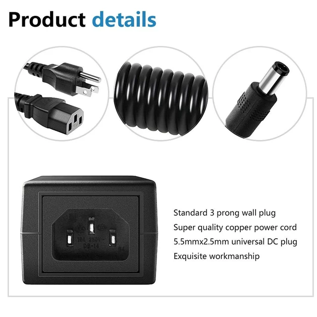 Alt view image 4 of 5 - SHNITPWR 24V 3A Power Supply 24 Volt 3amp 2A AC/DC Adapter 5.5x2.5mm Plug