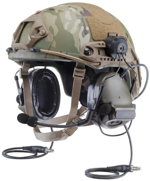 Alt view image 2 of 2 - DLP Tactical Helmet ARC Rail Adaptor Set Compatible with 3M Peltor ComTac Headsets Fits Fast ACH MICH Crye AirFrame Helmets Rotating Mount Earmuff Adapter No Mods - Foliage Green