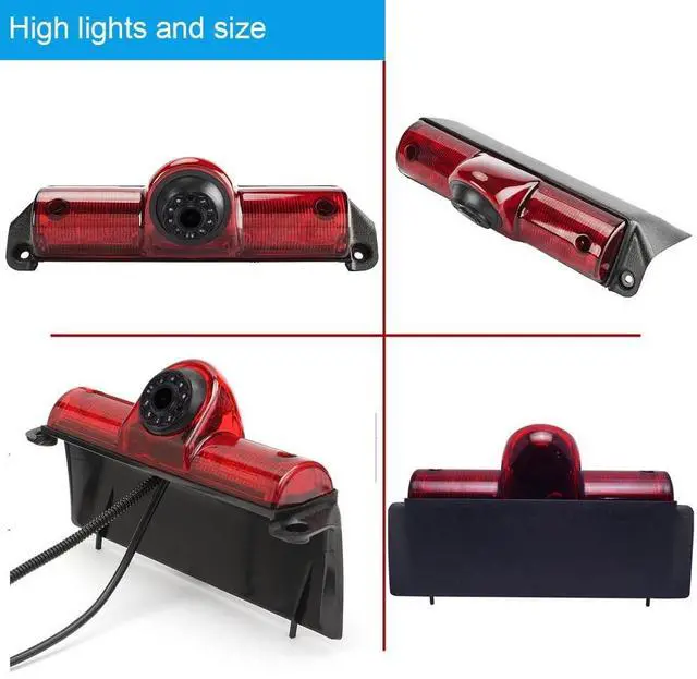 Alt view image 3 of 5 - 1280 * 720 Pixels Car Third Roof Brake Lamp Rear View Backup Camera Replacement for Chevrolet Express GMC Savana Vans Exporer Vans Cargo Waterproof Night Vision Parking Reverse Camera