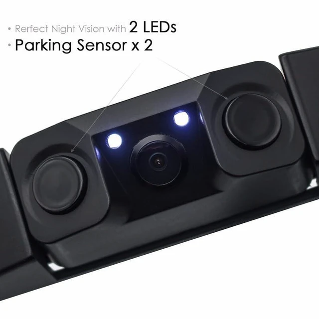 Alt view image 3 of 5 - 3 in 1 American car License Plate Frame Built-in Backup Camera and Parking Sensor with Water Proof Buzzer Alarm Night Vision Vehicle Safety