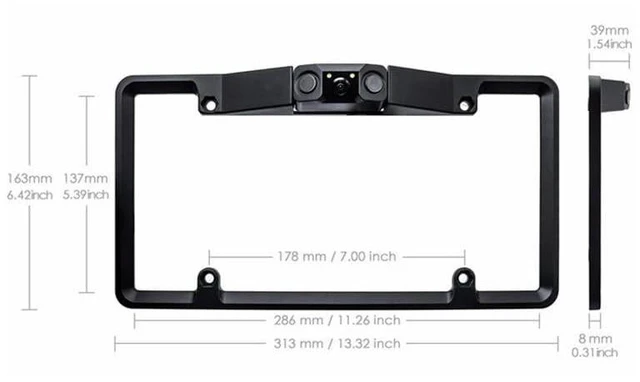 Alt view image 4 of 5 - 3 in 1 American car License Plate Frame Built-in Backup Camera and Parking Sensor with Water Proof Buzzer Alarm Night Vision Vehicle Safety