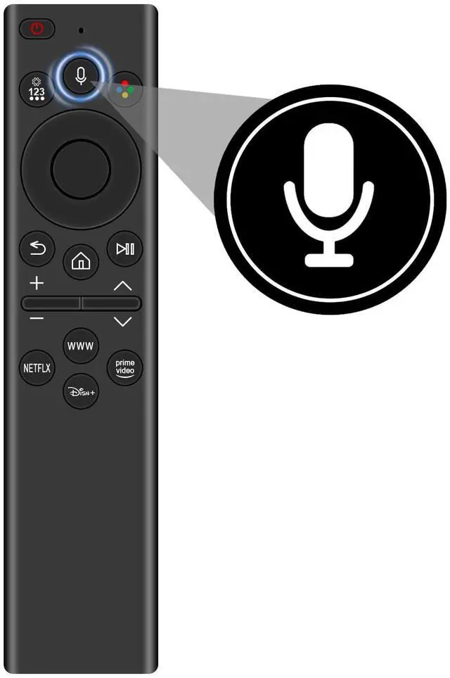 Alt view image 4 of 5 - BN59-01386D Replacement Solar Voice Remote Sub BN59-01386M TM2280E Compatible with Samsung QLED 4K Smart TV QN65LS03AAFXZA QN65Q60AAFXZA QN55Q60AAFXZA QN43Q60AAFXZA QN50Q60AAFXZA QN50QN90AAFXZA