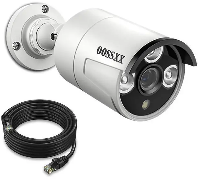 Main image of OOSSXX (5.0MP POE Extend Camera with 60 feet Cable Microphone Inside Outdoor/Indoor Video Surveillance Security Waterproof Wired POE Camera, Just Extend POE Kits, 1-Pack