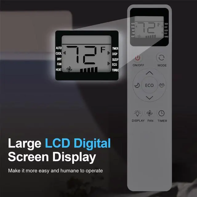 Alt view image 4 of 5 - HZIME New Replacement Remote Control Compatible for Vremi EQK Elgin TCL Air Conditionerfor EARC5RD1 EARC8RSE1 EARC12RE1 EARC15RSE1 EARC10RSE1 EARC6RSE1