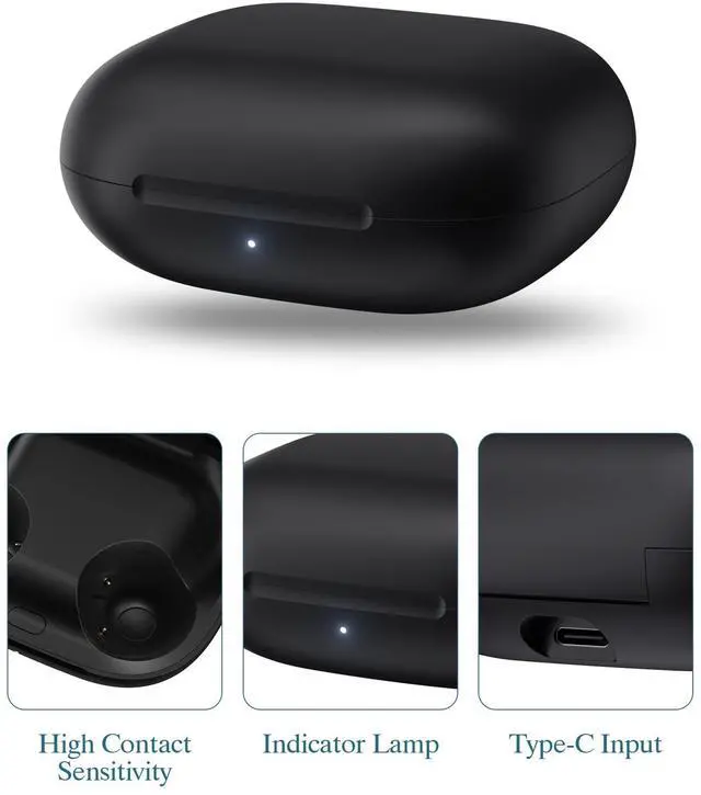 Alt view image 2 of 5 - Jinstyles Replacement Charging Case Compatible with Powerbeats Pro 2: Wireless Charger Case with Bluetooth Pairing Button, 600mAh Battery, USB-C Charging Cable Included