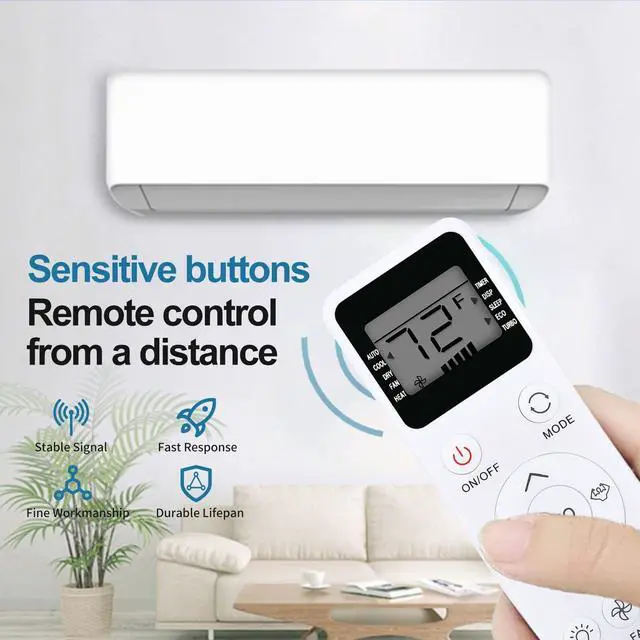 Alt view image 3 of 5 - HZIME New Replacement Remote Control Compatible for Vremi EQK Elgin TCL Air Conditionerfor EARC5RD1 EARC8RSE1 EARC12RE1 EARC15RSE1 EARC10RSE1 EARC6RSE1
