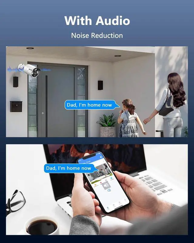 Alt view image 5 of 5 - OOSSXX (5.0MP POE Extend Camera with 60 feet Cable Microphone Inside Outdoor/Indoor Video Surveillance Security Waterproof Wired POE Camera, Just Extend POE Kits, 1-Pack