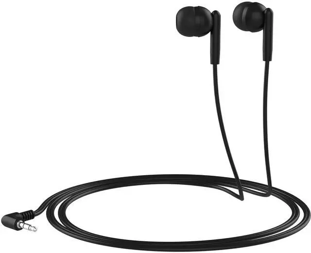 Alt view image 3 of 5 - Maeline 200 Pack Bulk Earbuds, Wired 3.5mm in-Ear Headphones for Classroom, Students, School, Individually Wrapped Earbuds for Laptop, Tablet, Chromebook for Travel, Library, Hotel Black