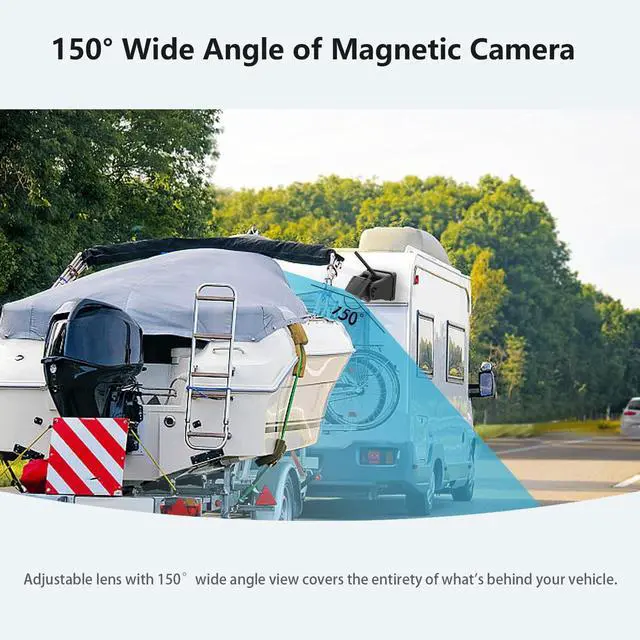 Alt view image 4 of 5 - WiFi Magnetic Wireless Backup Camera, LASTBUS Rechargeable 2.4Ghz WiFi Rear Camera for Easy Hitching Gooseneck Horse Boat Travel Trailer Fifth Wheels RV Camper for iPhone iPad Android iOS Smart