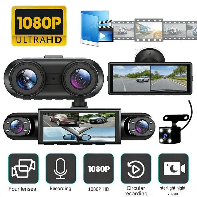 Alt view image 5 of 5 - Xiuganpo Car Dashcam, 4 Channel Car Dashcam with Sensor Loop Recording, 1080P Video Resolution, WiFi & APP Control, Compact Utility Front Rear Left Right Dash Cam for Cars, Black