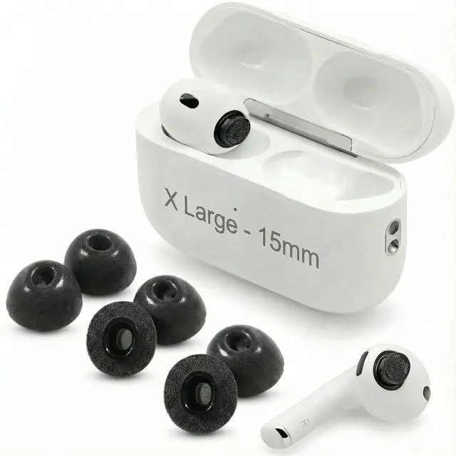 Main image of Dekoni Audio Memory Foam Ear Tips for Airpods Pro 3, 3 Pack ^^ Ear Tip Replacement Complies with Apple Airpod Pro Gen 3 ^^ Secure Fit, Enhanced Noise Isolation, All-Day Comfort (Extra Large)