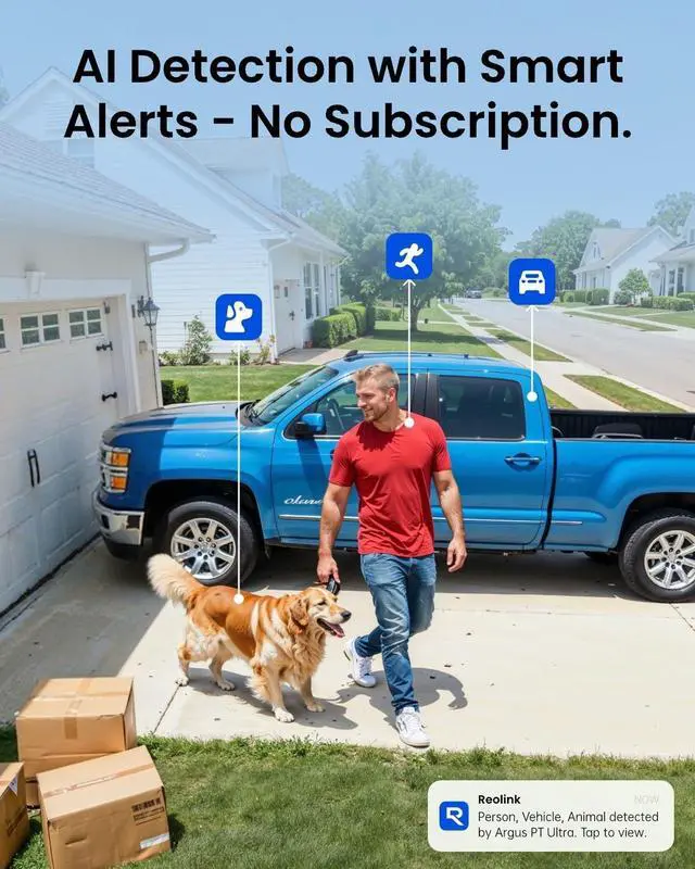 Alt view image 5 of 5 - REOLINK 4K Solar Security Cameras Wireless Outdoor, 360 Pan Tilt, 8MP Color Night Vision, 2.4/5 GHz Wi-Fi 6, No Monthly Fee, Home Hub Compatible, Argus PT 4K+ 3W Solar Panel (Black)