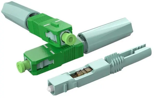 Main image of KOMSHINE SC A PC Quick Assembly Connector 100Pcs Fiber Optic Cable Adapter Embedded Quick Fast Connector Low Insertion Loss+Optic Fiber Length Regulator