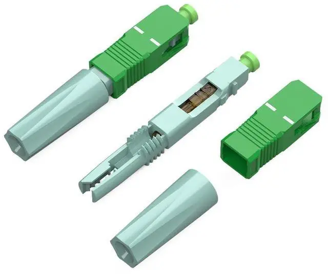 Alt view image 2 of 5 - KOMSHINE SC A PC Quick Assembly Connector 100Pcs Fiber Optic Cable Adapter Embedded Quick Fast Connector Low Insertion Loss+Optic Fiber Length Regulator