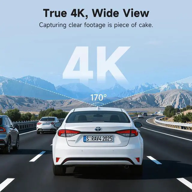 Alt view image 3 of 5 - Leadfan 4K Dash Cam for Toyota Corolla Gen12 E210 2023 2024 2025 2026 LE SE XLE XSE Hybrid Hatchback, OEM Look, Free 128GB Card, App & WiFi, dashcam with Loop Recording, Collision Detection