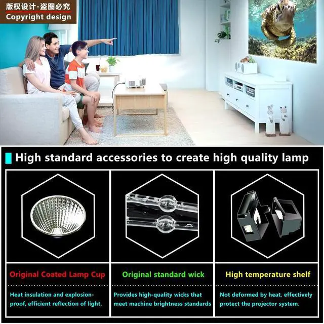 Alt view image 5 of 5 - Replacement Projector Lamp Bulb with Housing for Vlt-HC7800LP Replacement Lamp(240W) Mitsubishi HC77-70D/ HC7800/ HC7800D/ HC7800Dwith HC7900Dwith HC8000/ HC8000D/ HC8000D-Bl/ HC77-747DW Projectors