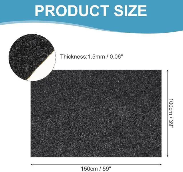 Alt view image 2 of 5 - MECCANIXITY 59"x39" Speaker Box Carpet Fabric with Adhesive Back, Gray Car Trunk Under Felt Carpet Liner Interior Cover Roll Carpeting for Sub Box, Auto, RV, Boat, Marine, Door Liner