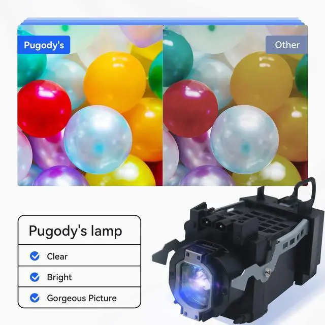 Alt view image 3 of 5 - Pugody XL-2400 TV Replacemen Lamp for Sony KDF-E50A10 KDF-E42A10 KDF-50E2000 KDF-E50A11E KDF-55E2000 KDF-46E2000 KDF-E50A12U KDF-50E2010 KDF-42E2000 KDF-E42A11E KF-E42A10 KF-E50A10 with Housing