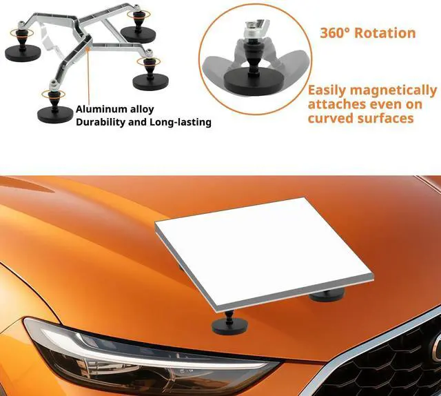 Alt view image 2 of 4 - WEWOGA Magnetic Mount Bracket Curved Compatible for Starlink Mini,Portable Aluminum Alloy Holder for RV, Car Roof, Metal Surfaces 66mm Strong Suction Cup, High-Speed Stability, Universal Fit for Dish