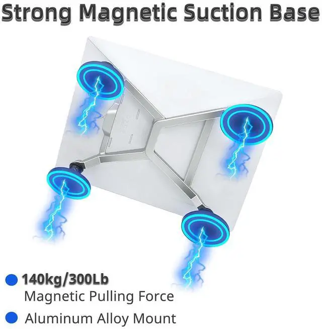 Main image of WEWOGA Magnetic Mount Bracket Curved Compatible for Starlink Mini,Portable Aluminum Alloy Holder for RV, Car Roof, Metal Surfaces 66mm Strong Suction Cup, High-Speed Stability, Universal Fit for Dish