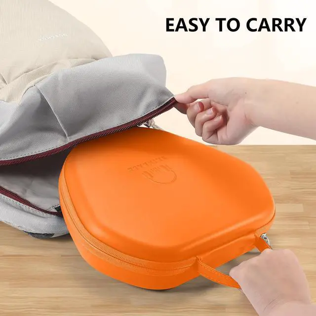 Alt view image 5 of 5 - for Airpods Max Case Cover,Smart Case with Sleep Mode Made by Air pods,Compatible with Apple Air Pods Max,Protective Carry Travel Cover AirPods Pro Max Case,Headphone,Orange+Orange