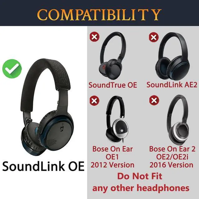 Alt view image 2 of 5 - SOULWIT Replacement Headband Kit for Bose SoundLink On-Ear (OE) Headphones, Headset Head Band Top Cushion Cover Repair Part, Easy DIY Installation - Black