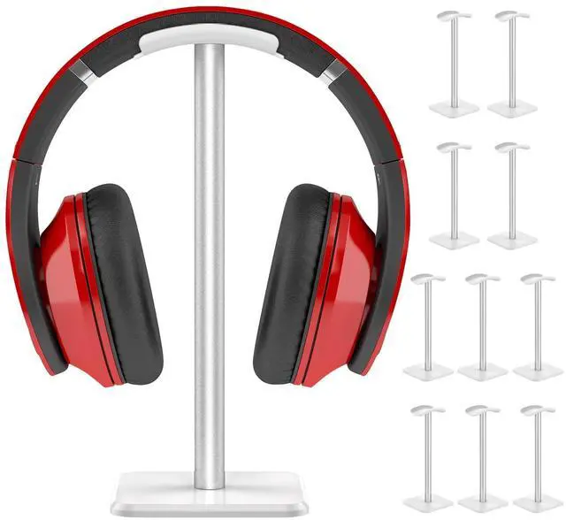 Main image of TKSDWBLTY 10Pcs Headphone Stand Detachable Headphones Holder Universal Gaming Headset Holder Space Saving Stand for Most Wired and Wireless Headphones,White