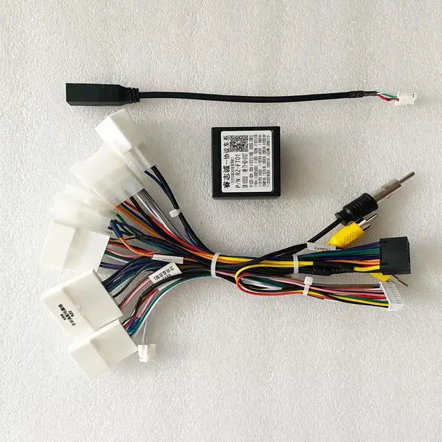 Main image of Fits for Toyota Camry RAV4 Prado Corolla Land Cruiser Highlander Reiz Prius Sienna with Backup Rearview Reverse Camera Car Radio Wiring Harness Adapter