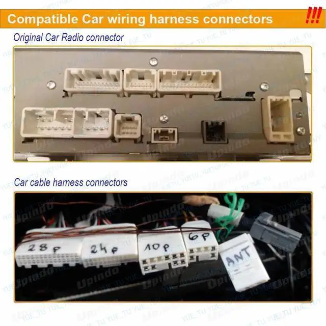 Alt view image 3 of 5 - Fits for Toyota Camry RAV4 Prado Corolla Land Cruiser Highlander Reiz Prius Sienna with Backup Rearview Reverse Camera Car Radio Wiring Harness Adapter