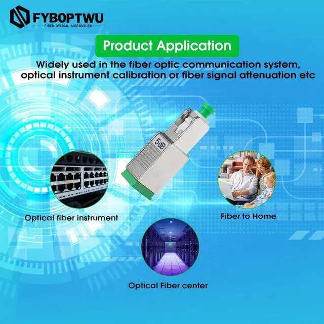 Alt view image 3 of 3 - fyboptwu - 5pcs 5dB SC-APC Fiber Optic Attenuator Fiber Signal Attenuation Converter SC-APC Male to SC-APC Female Inserts Adapters Connector