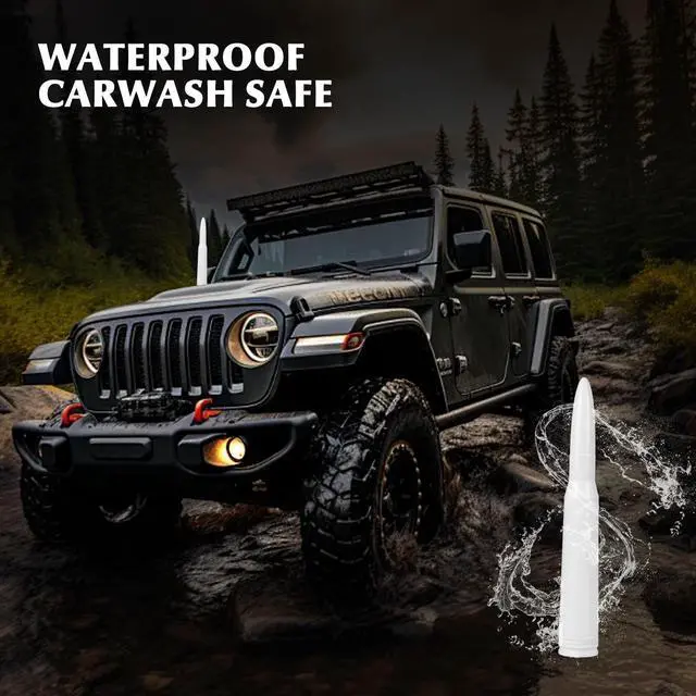 Alt view image 4 of 5 - 7.8in Car Truck Antenna Bullet Antenna Truck Accessories Silverado 1500 Ford F150 Dodge Ram 1500 GMC Sierra 1500 Ranger Short Replacement Antena para Carro (White, 7.8in Spiral Style)