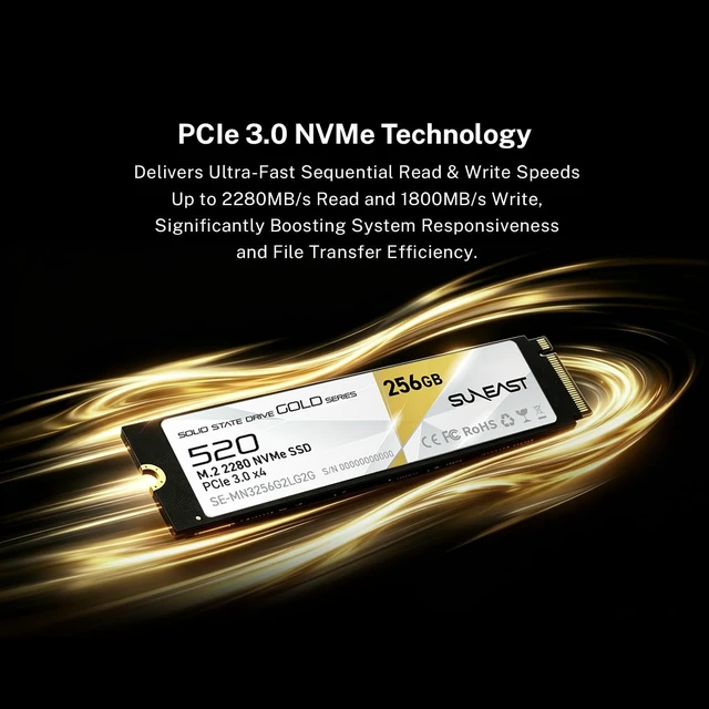 Alt view image 4 of 5 - SUNEAST 256GB M.2 2280 PCIe 3.0 NVMe Gen3x4 SSD