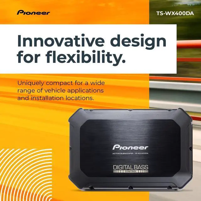 Alt view image 3 of 5 - Pioneer TS-WX400DA 10 Slim Subwoofer 250W Max, Built-in Amp for Easy Bass Upgrade, Enclosure Included, Amp Included, High-Level Input, Works with Most Factory or aftermarket radios
