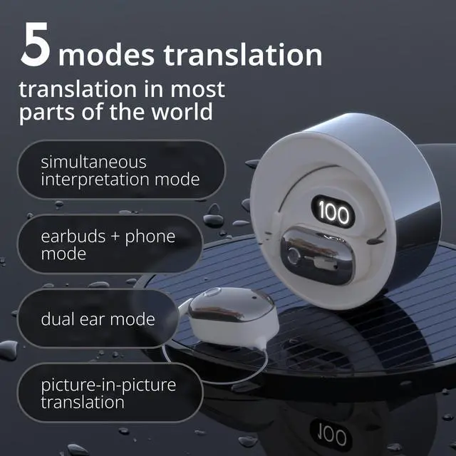 Alt view image 3 of 5 - NAMYVERA AI Translation Earbuds Real Time Two-Way Translation of Call Voice Open-Ear Translator Earbuds Wireless Bluetooth Language Translator Headphones for Travel Business Meetings & Learning