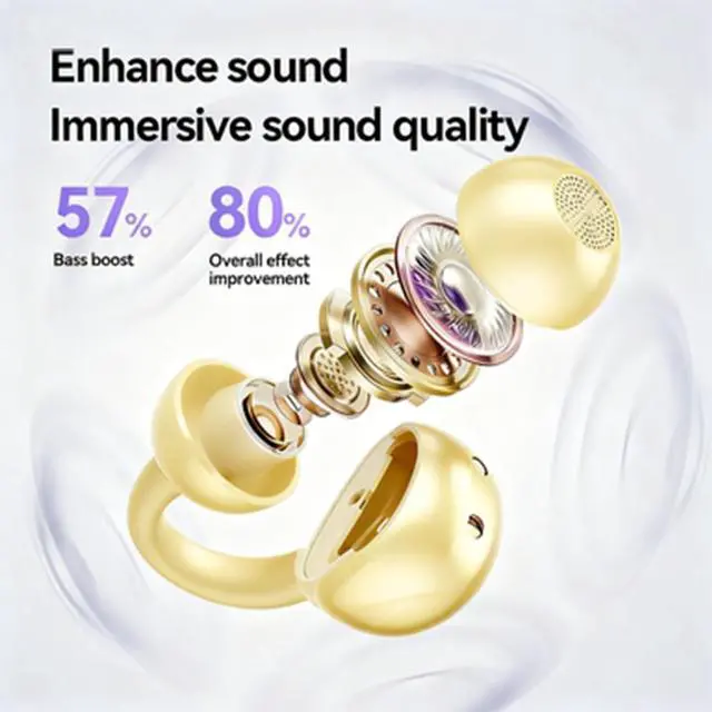 Alt view image 5 of 5 - TaoBedy Clip on Wireless Bluetooth 5.4 Earbuds& Open Ear Earbuds Wireless Headphones with 72H Play,Noise Cancelling,IPX5 Waterproof Lightweight Comfortable Ear Buds for Running/Gym/Trave