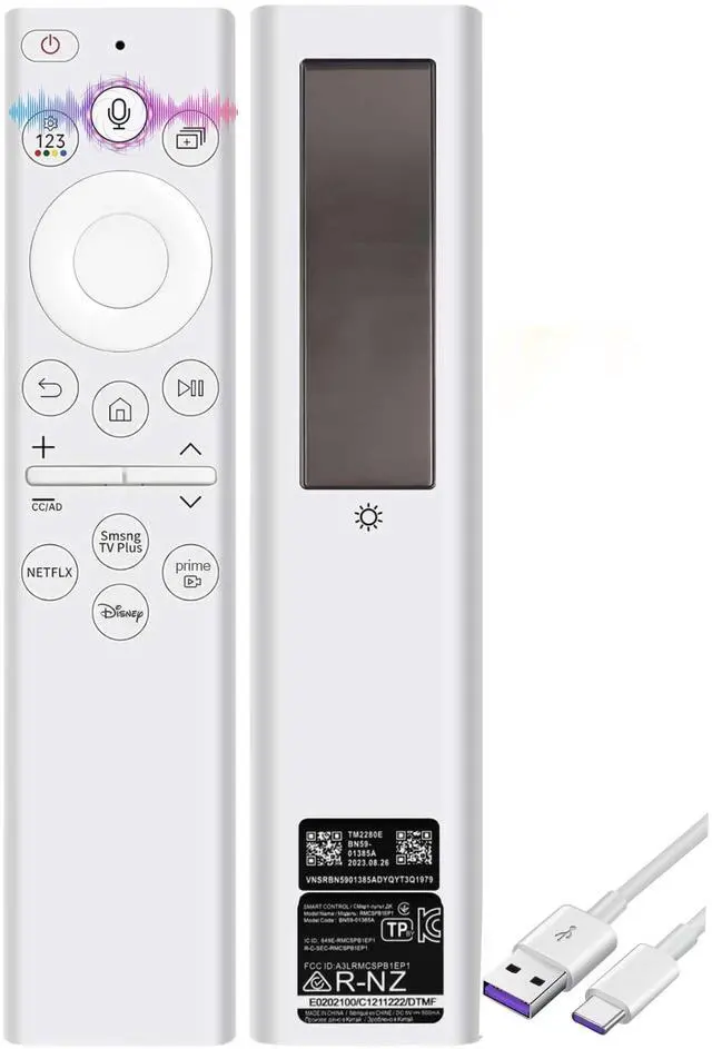 Main image of for Samsung Frame TV Remote, for 2018-2025 Samsung Remote Control for Smart TV with Voice Control. with Solarcell. 2-Year Warranty.
