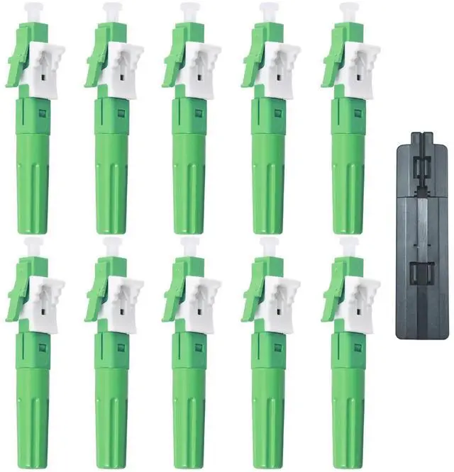 Main image of Duogalia-10 Pack LCAPC Singlemode Fiber Optic Cable Quick Connector Fast Connection Adapter for 0.9/2.0/3.0/2.0 * 1.6/2.0 * 3.0mm Fiber Cable(Green)