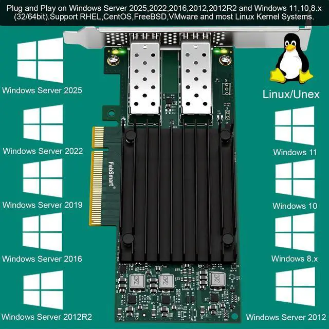 Alt view image 4 of 5 - PCIE GEN 3.0 X8 to 2X 25GbE SFP28 Optical Ports Intelligent RDMA Converged Ethernet Adapter for HPC, Storage and Virtualization, Mellanox ConnectX-4 Lx MT27711A0 25Gb/s Ethernet Controller (CX4121A)