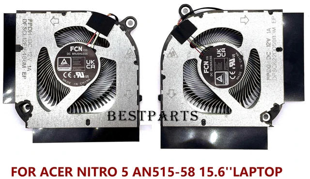 Alt view image 2 of 5 - New CPU+GPU Fan Replacement for ACER Nitro 5 (AN515-58) Gaming Laptop 15.6