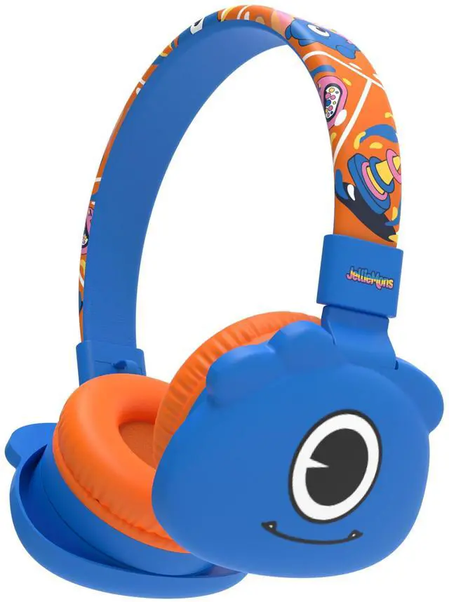 Main image of JellieMons Booma Echo Wireless Stereo Headphones for Kids, Over Ear, Foldable, Fun Characters, Safe Volume Features, Optional Wired Connection, School Ready, Long Play time. (Blue)
