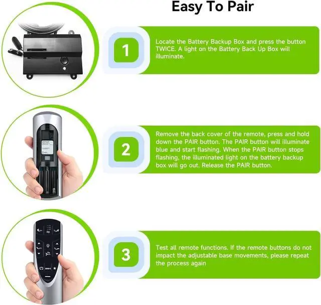 Alt view image 5 of 5 - FQOUG RF358A RF502A Replacement Remote Control for Tempurpedic Ergo or Ergo Extend Adjustable Bed Base, JLDK.33.01.36 RF502A / JDLK.33.01.18 RF358A, Backlit Keys