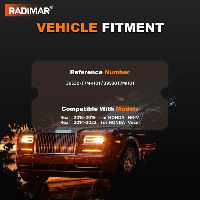 Alt view image 3 of 5 - RADIMAR 39530T7MH01 Parking Rear View Camera for Honda HR-V (2015-2019),Vezel (2014-2022) Adopt Glass Lens, IP86 Water Resistance, Imported Chip 39530-T7M-H01 Rear Park Assist Back Up Camera