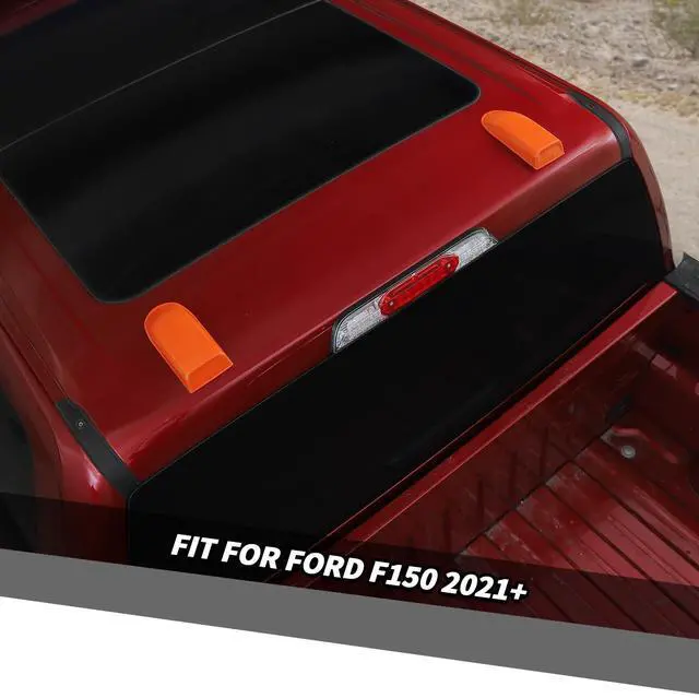 Alt view image 2 of 5 - Jimen Compatible with Ford F150 2021-2025, 2PCS Roof Antenna Cover Radio Signal Antenna Decoration Trim Cover (Orange)