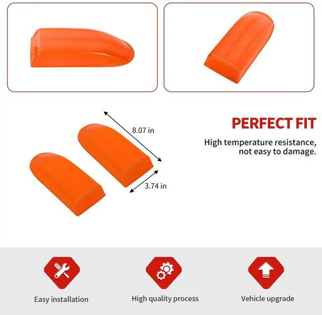 Alt view image 3 of 5 - Jimen Compatible with Ford F150 2021-2025, 2PCS Roof Antenna Cover Radio Signal Antenna Decoration Trim Cover (Orange)