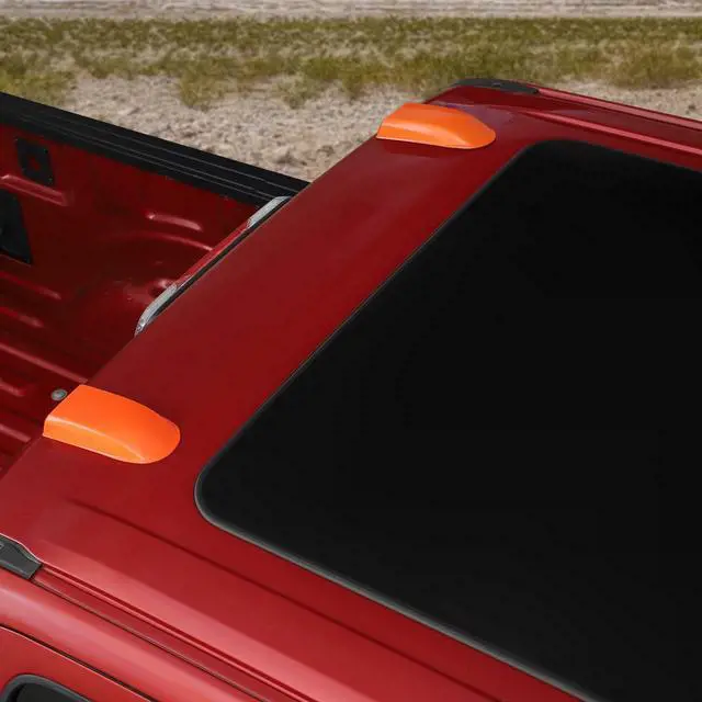 Alt view image 5 of 5 - Jimen Compatible with Ford F150 2021-2025, 2PCS Roof Antenna Cover Radio Signal Antenna Decoration Trim Cover (Orange)